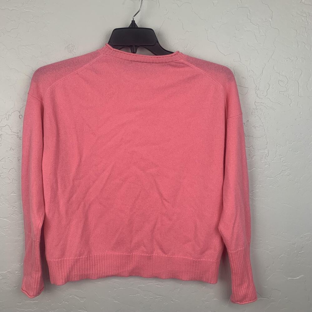 J. McLaughlin Sweater Womens Small Pink 100% Cashmere Crewneck Pullover Knit - Picture 2 of 6